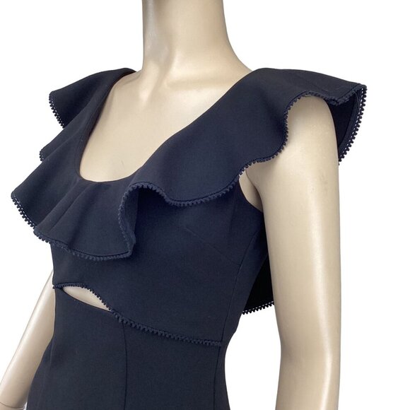 Likely Hollis Ruffle Front Dress Size 2 Black Ruffle Cutout‎ Bodycon - Picture 6 of 10